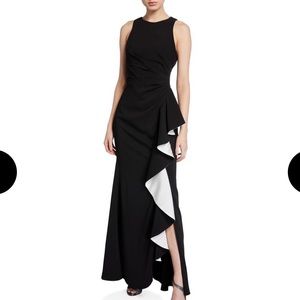 NWOT Carmen Marc Valvo Infusion Ruffle Front Gown